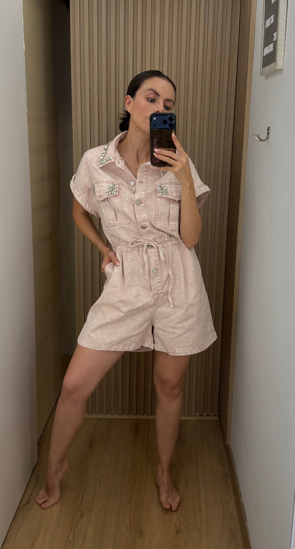 Jumpsuit para mujer mezclilla Twist color rosa | Bellania