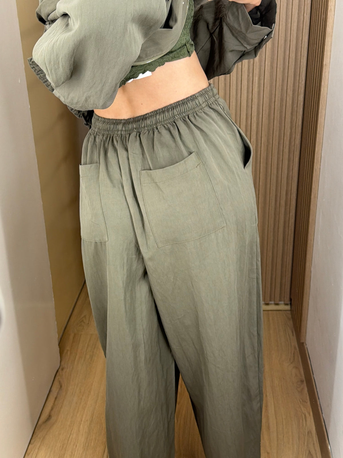 SET OLIVE GRAY PANTS