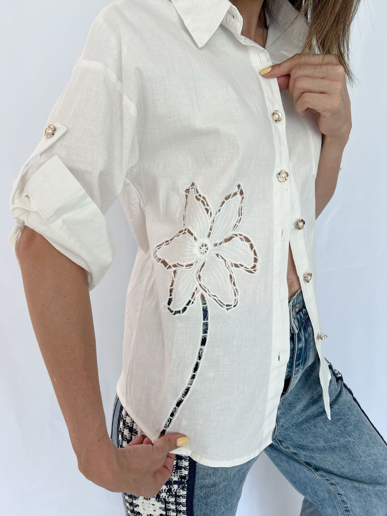Camisa flor button
