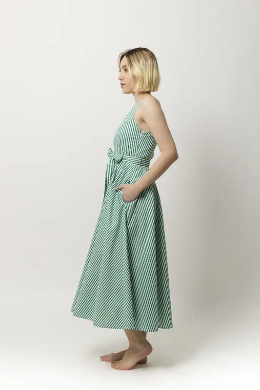 Green rayas dress