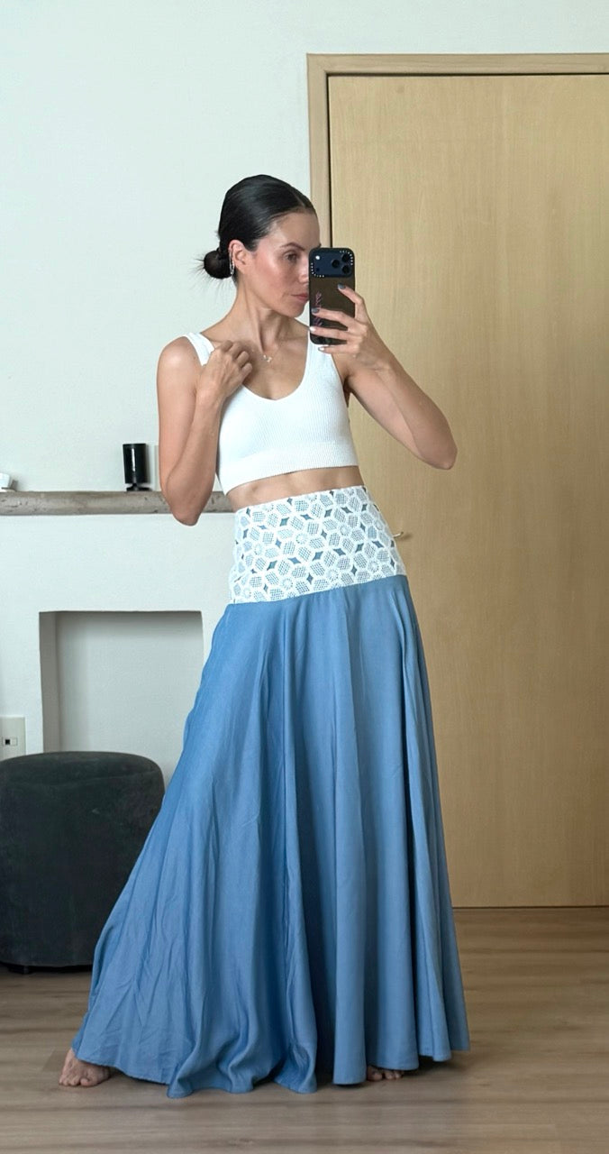 Falda para mujer Mix color azul grisáceo | Bellania