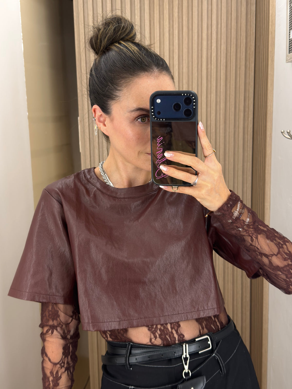TSHIRT ENCAJE BURGUNDY