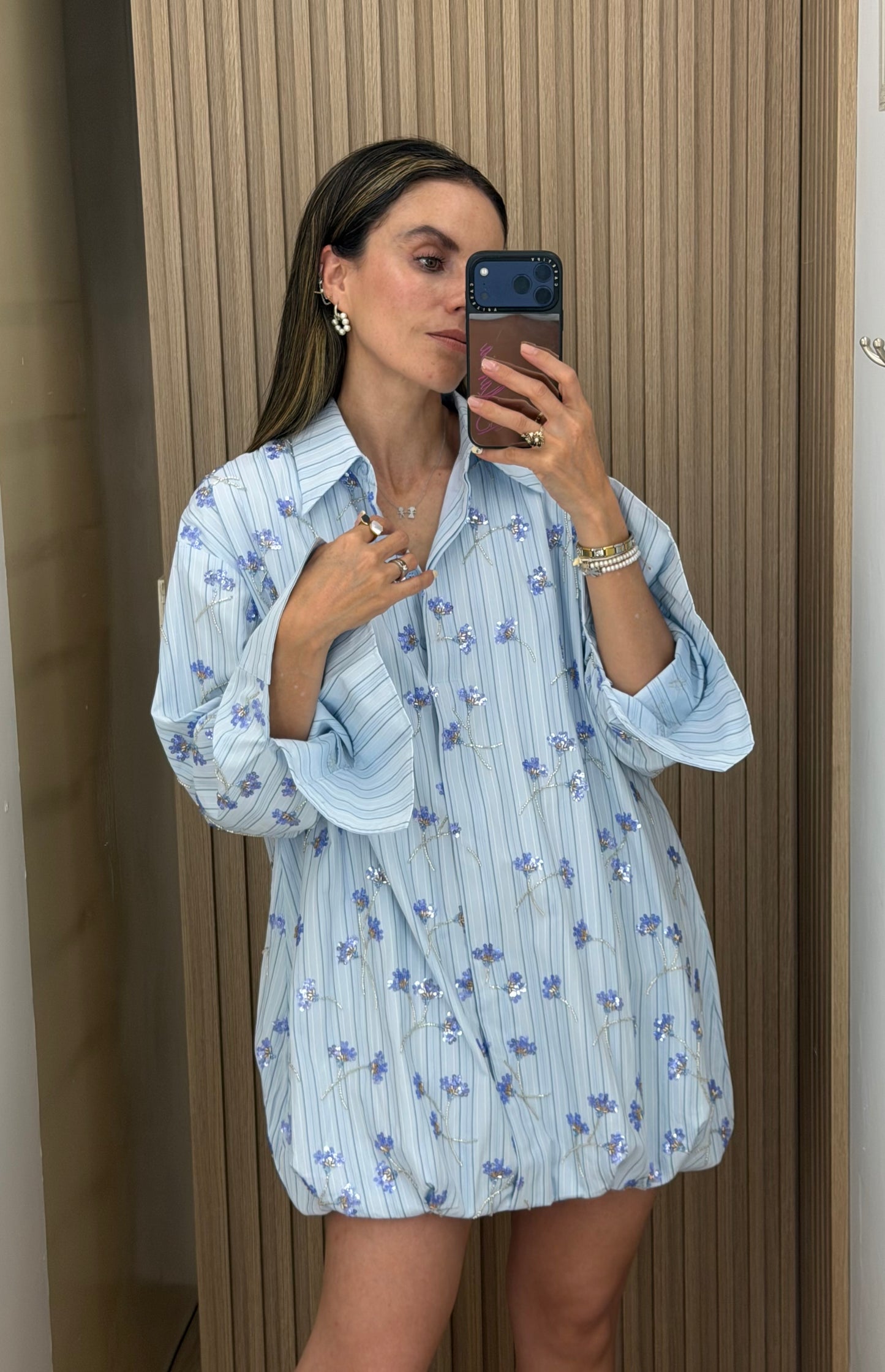 Blusa Azul Claro de Algodón para Mujer | Bellania