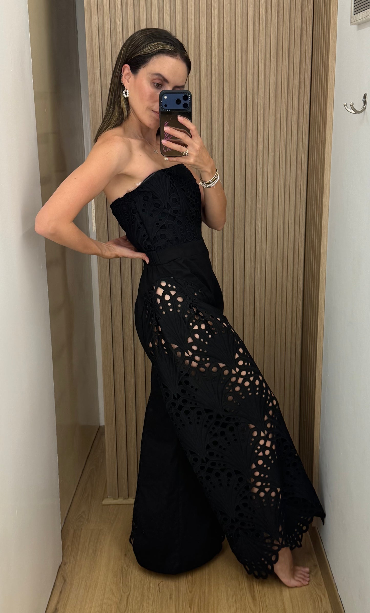 Jumpsuit Cut Negro de Algodón para Mujer | Bellania