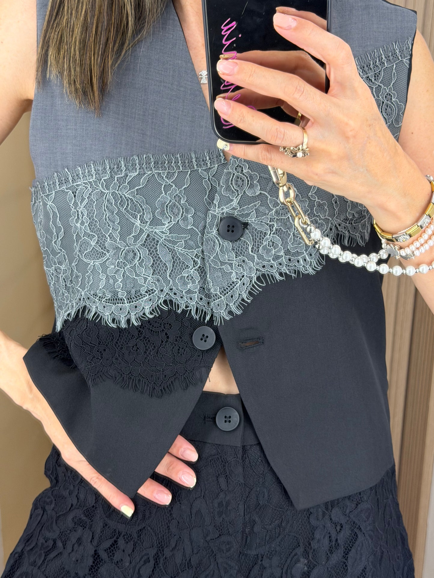 Conjunto Negro con Encaje para Mujer | Bellania