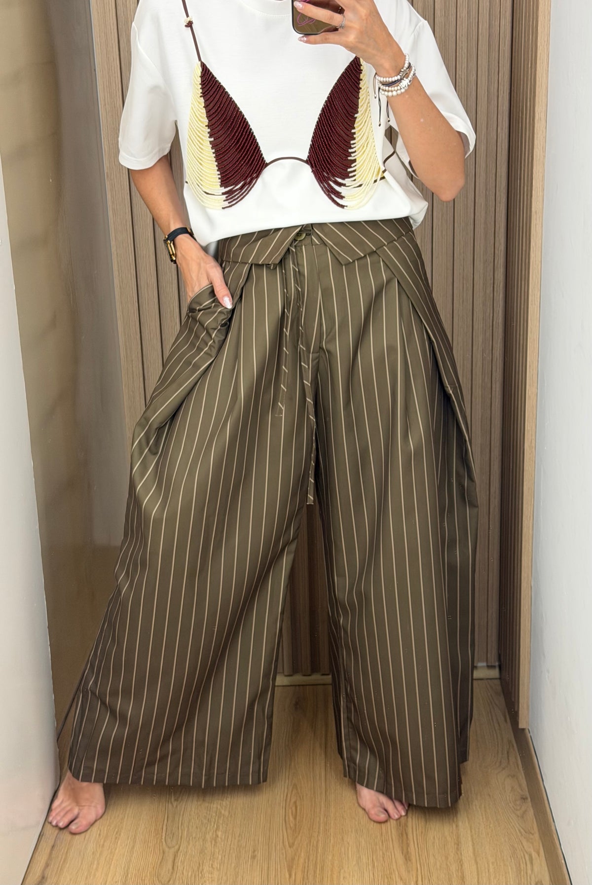PANTALON STRIPES OLIVE