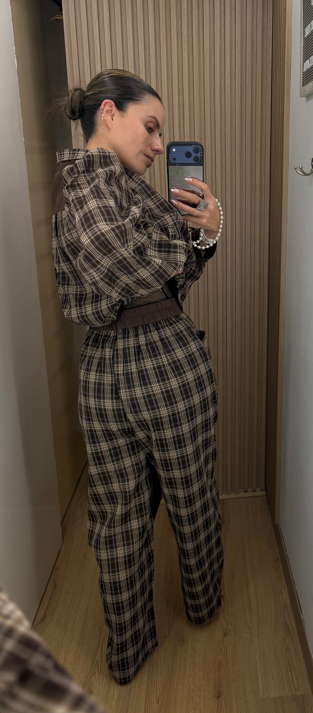 SET BROWN PLAID