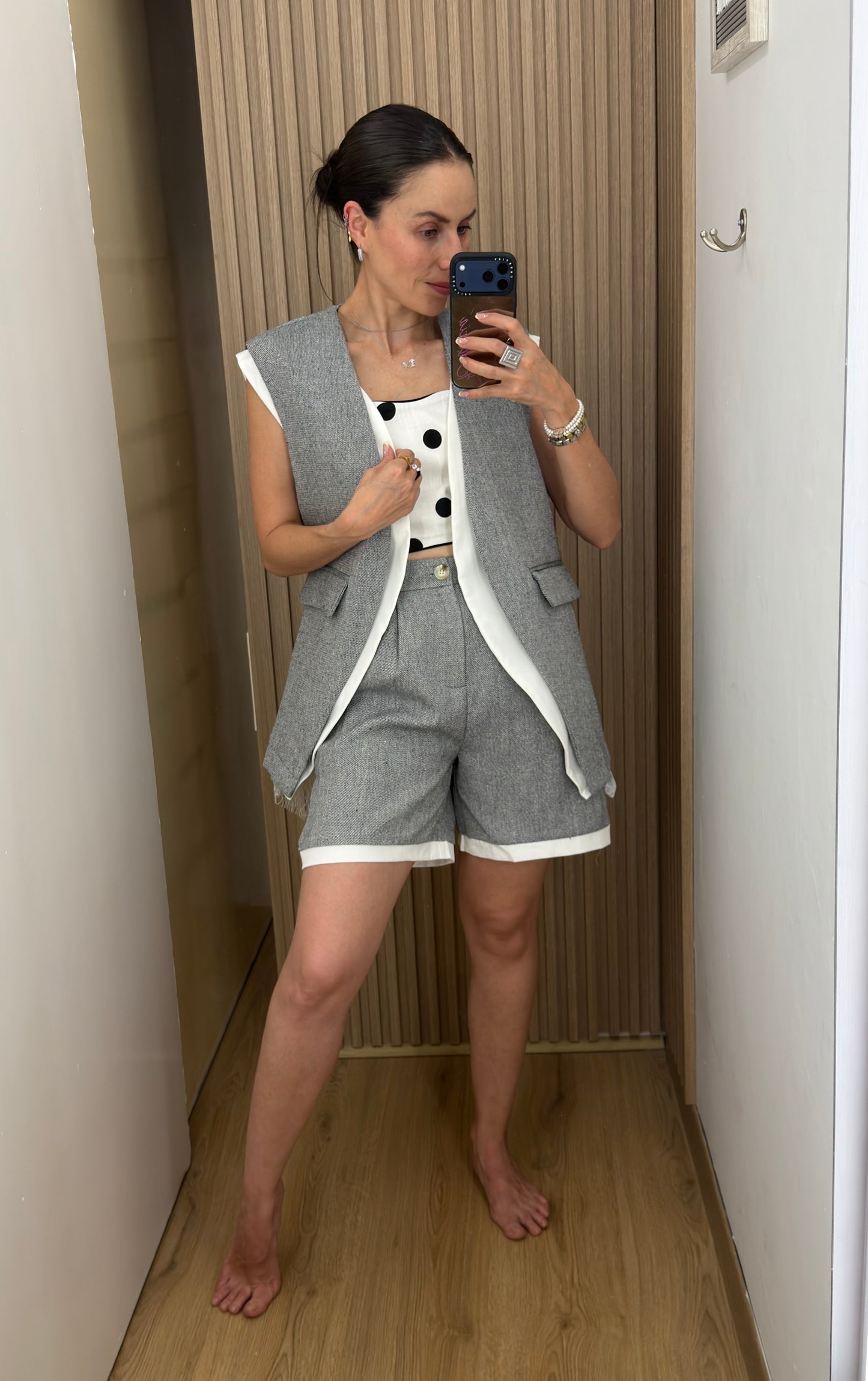 SET ENCAJE GRIS