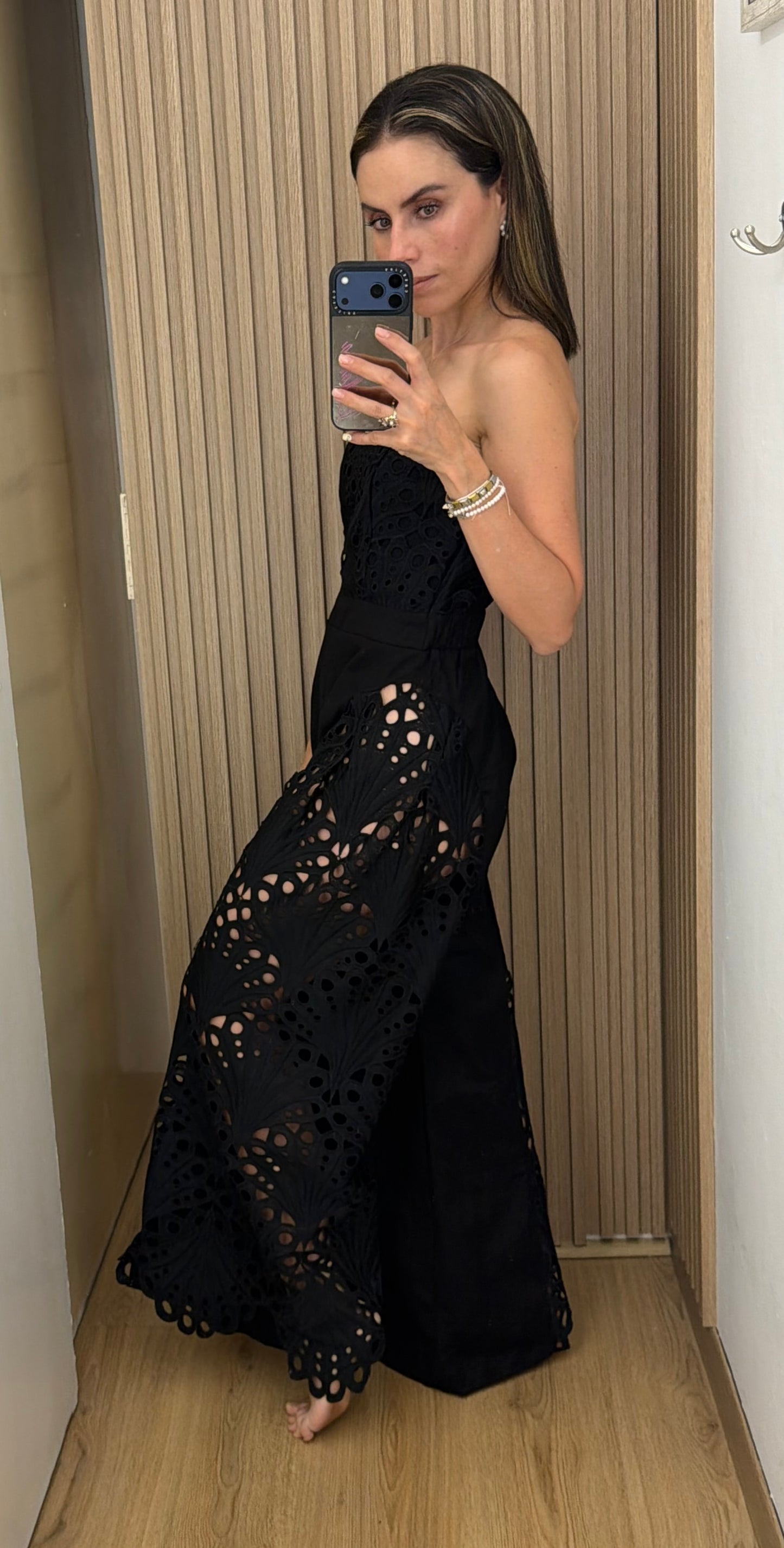 Jumpsuit Cut Negro de Algodón para Mujer | Bellania