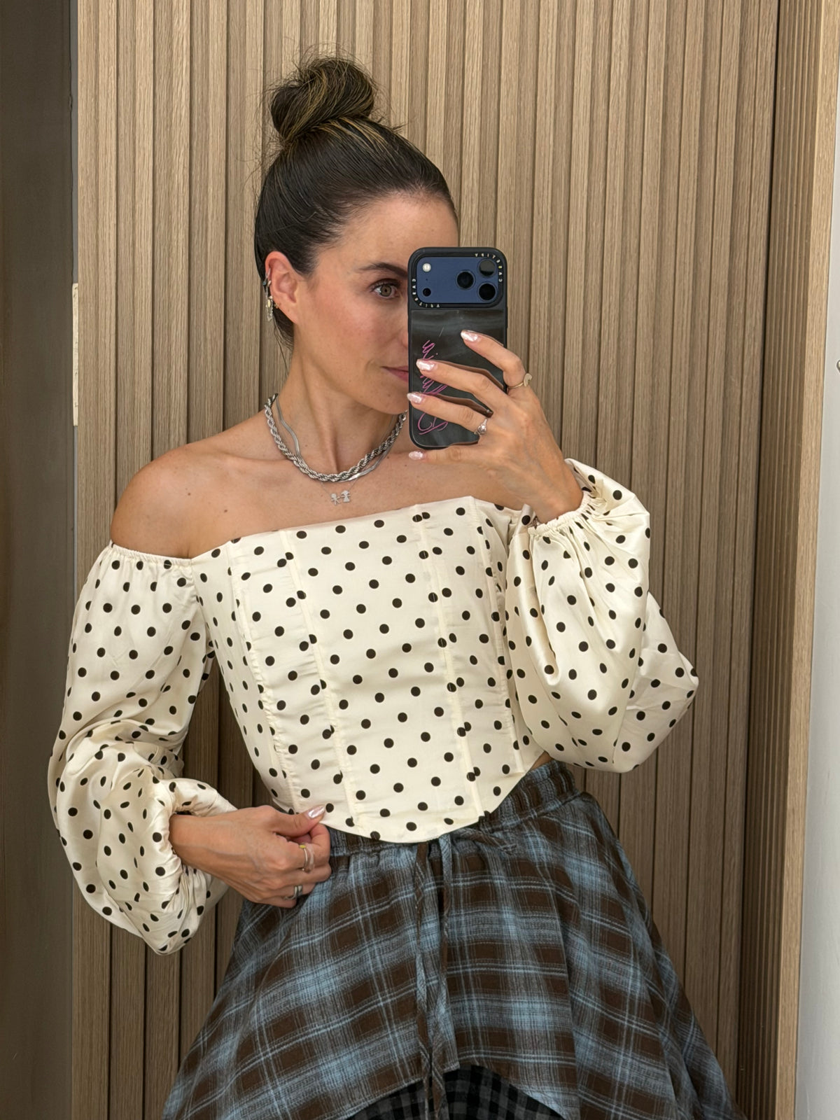 BLUSA POLKA OFFSHOULDER