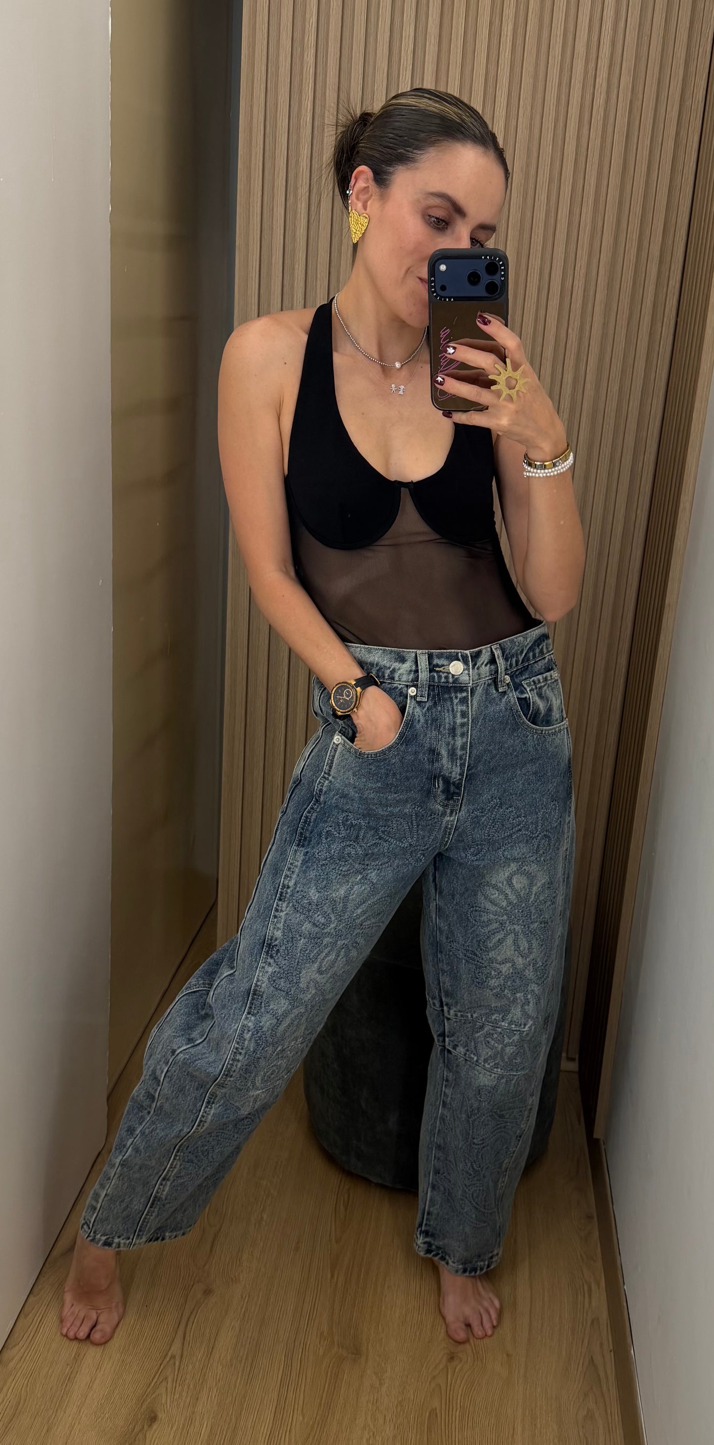 Pantalón Barrel Denim para Mujer | Bellania