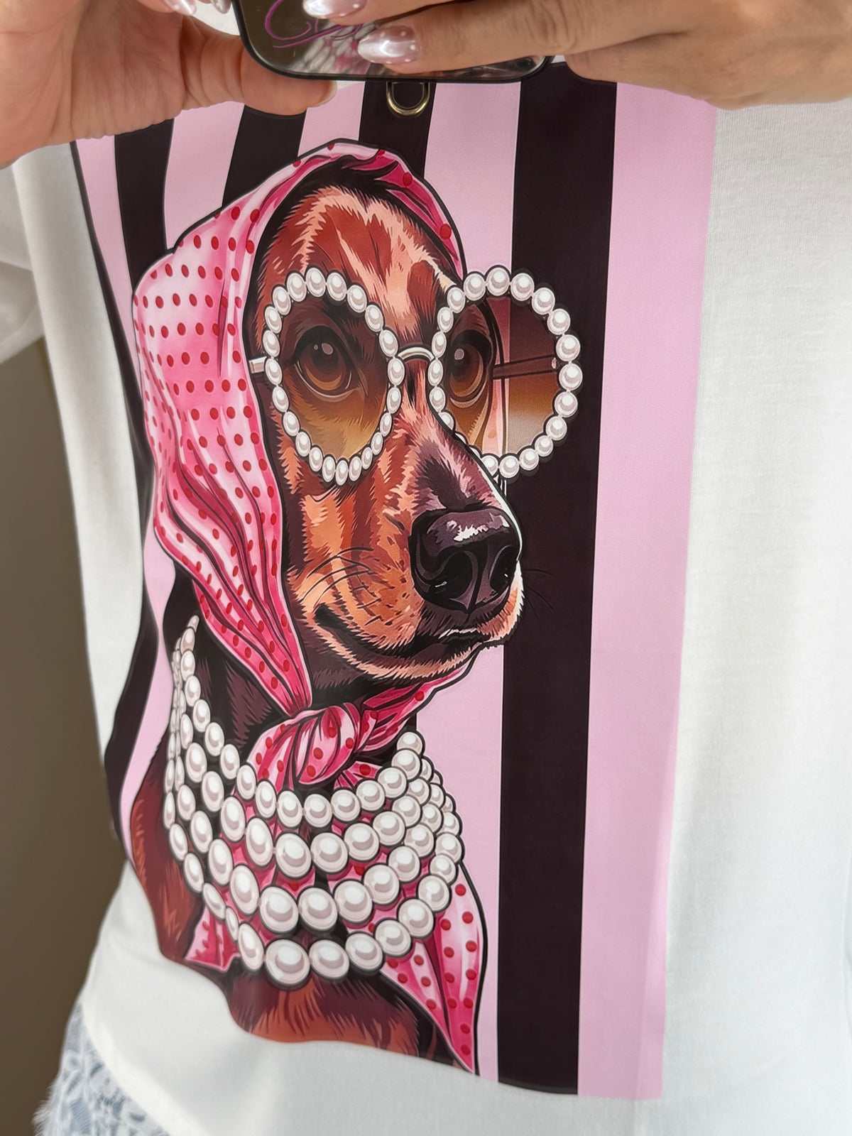 T SHIRT DOG LACE
