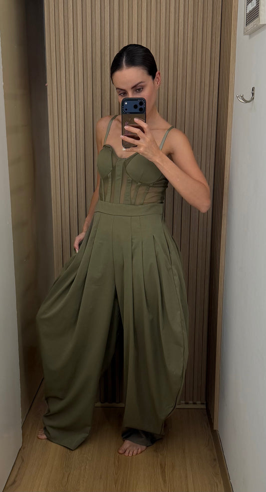 JUMPSUIT CORSET OLIVO