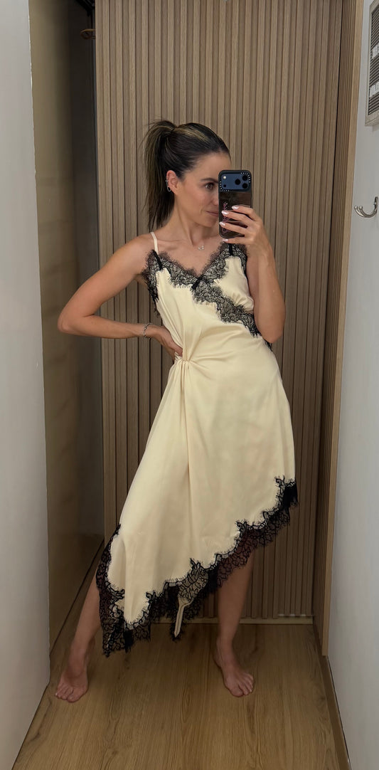 MIDI DRESS NUDE LACE