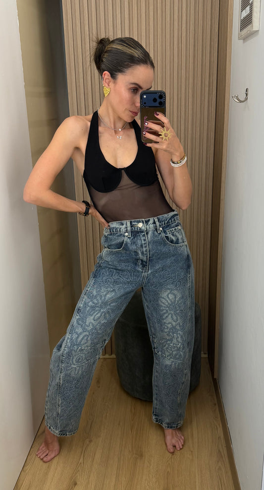 Pantalón Barrel Denim para Mujer | Bellania