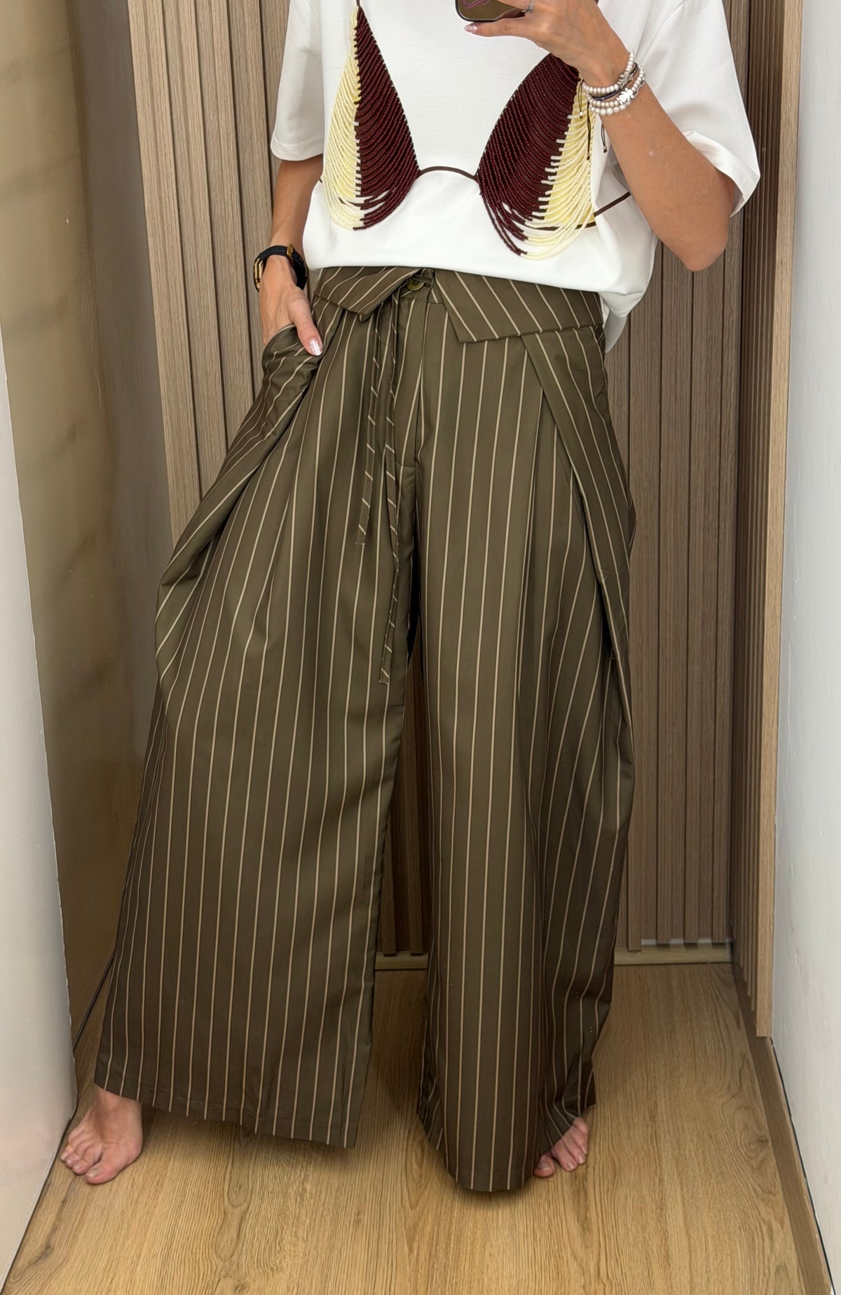 PANTALON STRIPES OLIVE