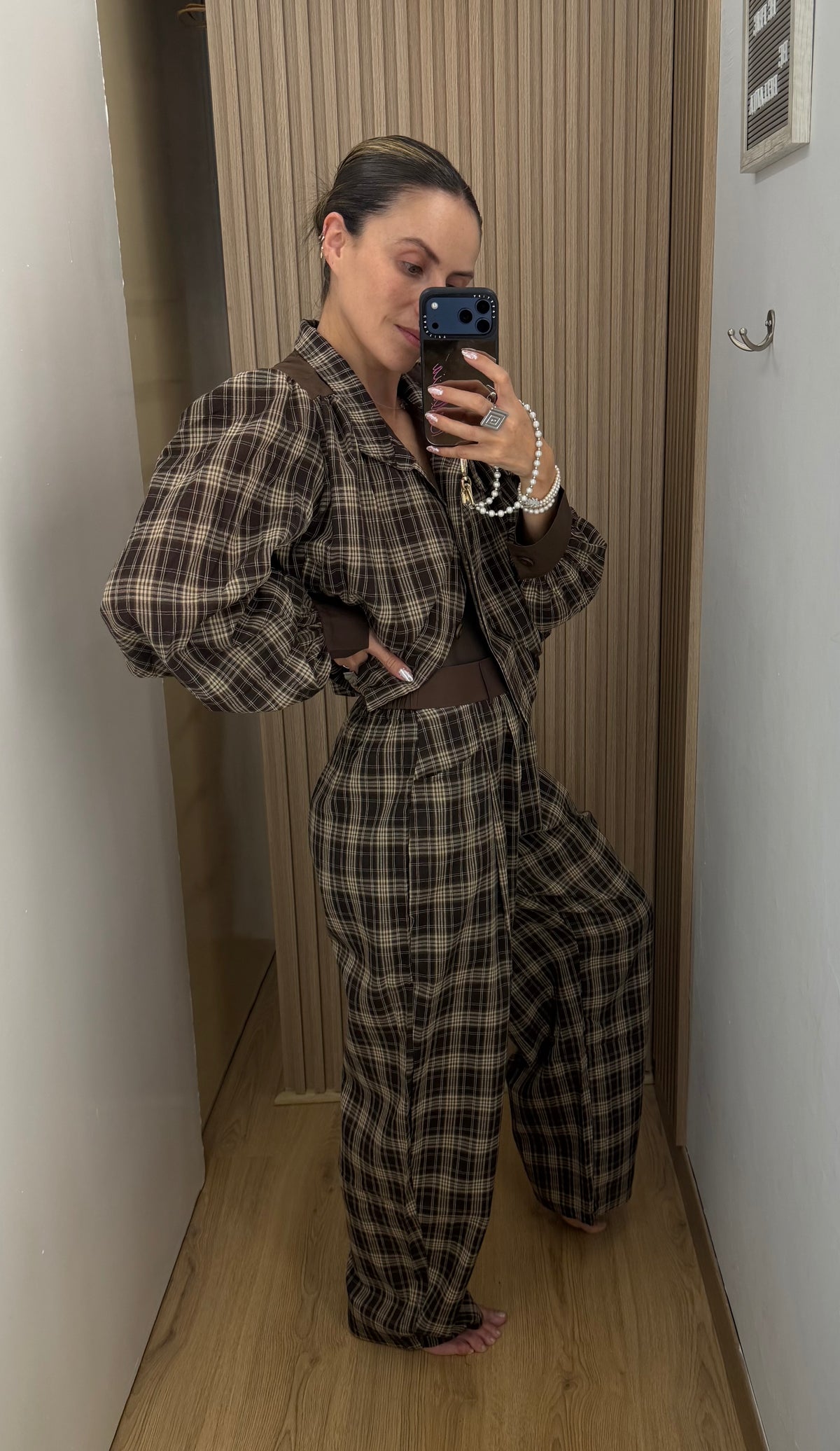 SET BROWN PLAID