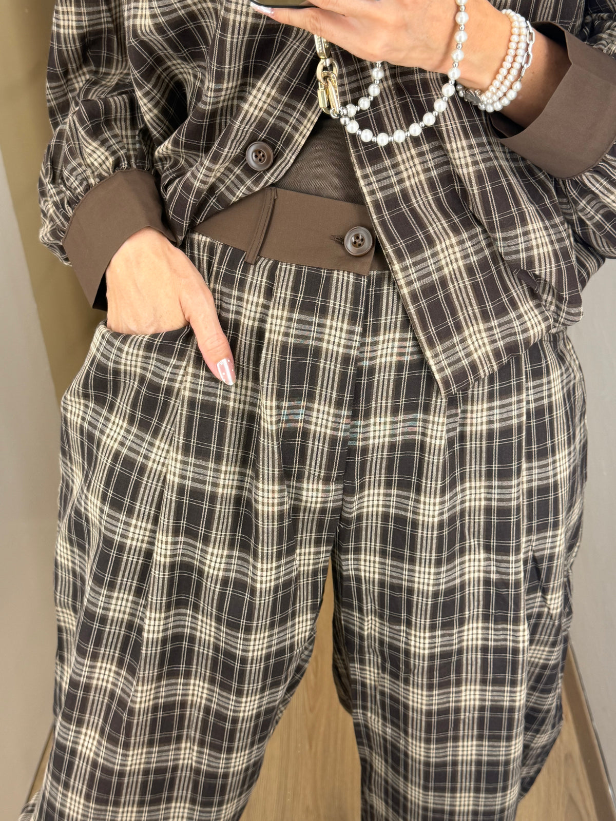 SET BROWN PLAID