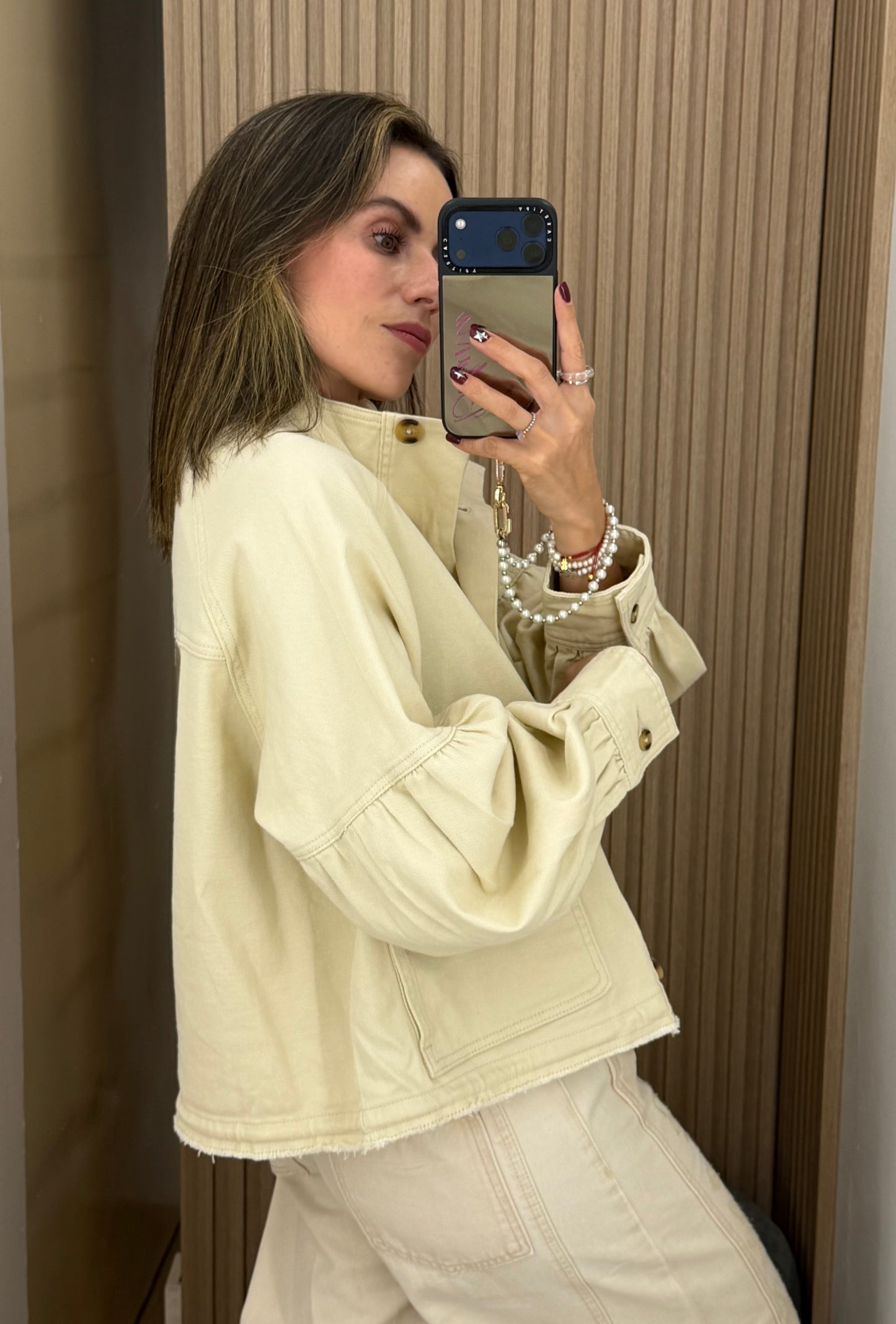 Chamarra Crema de Mezclilla