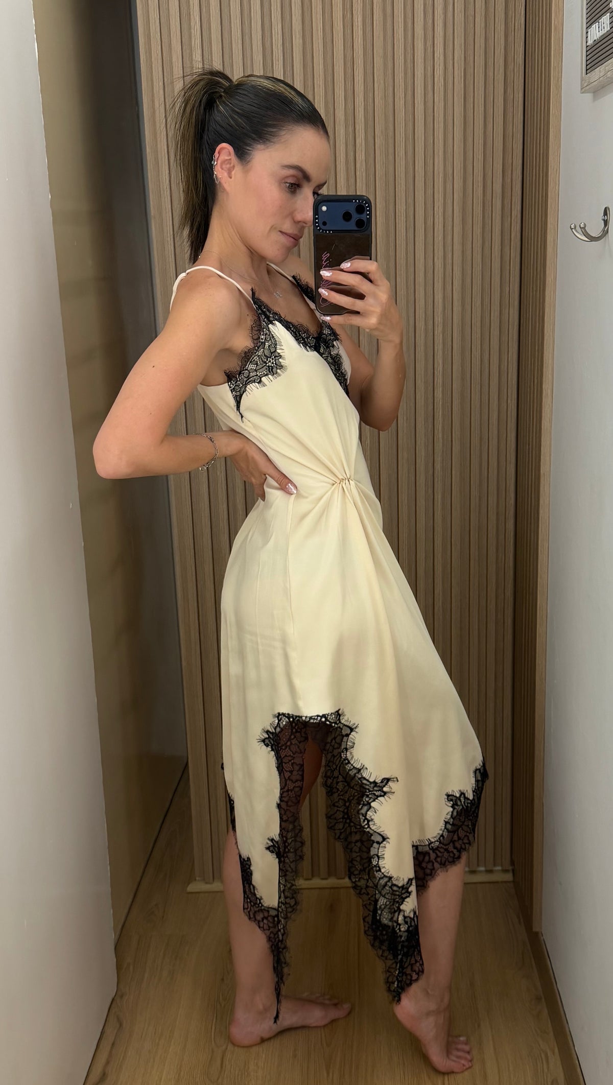 MIDI DRESS NUDE LACE