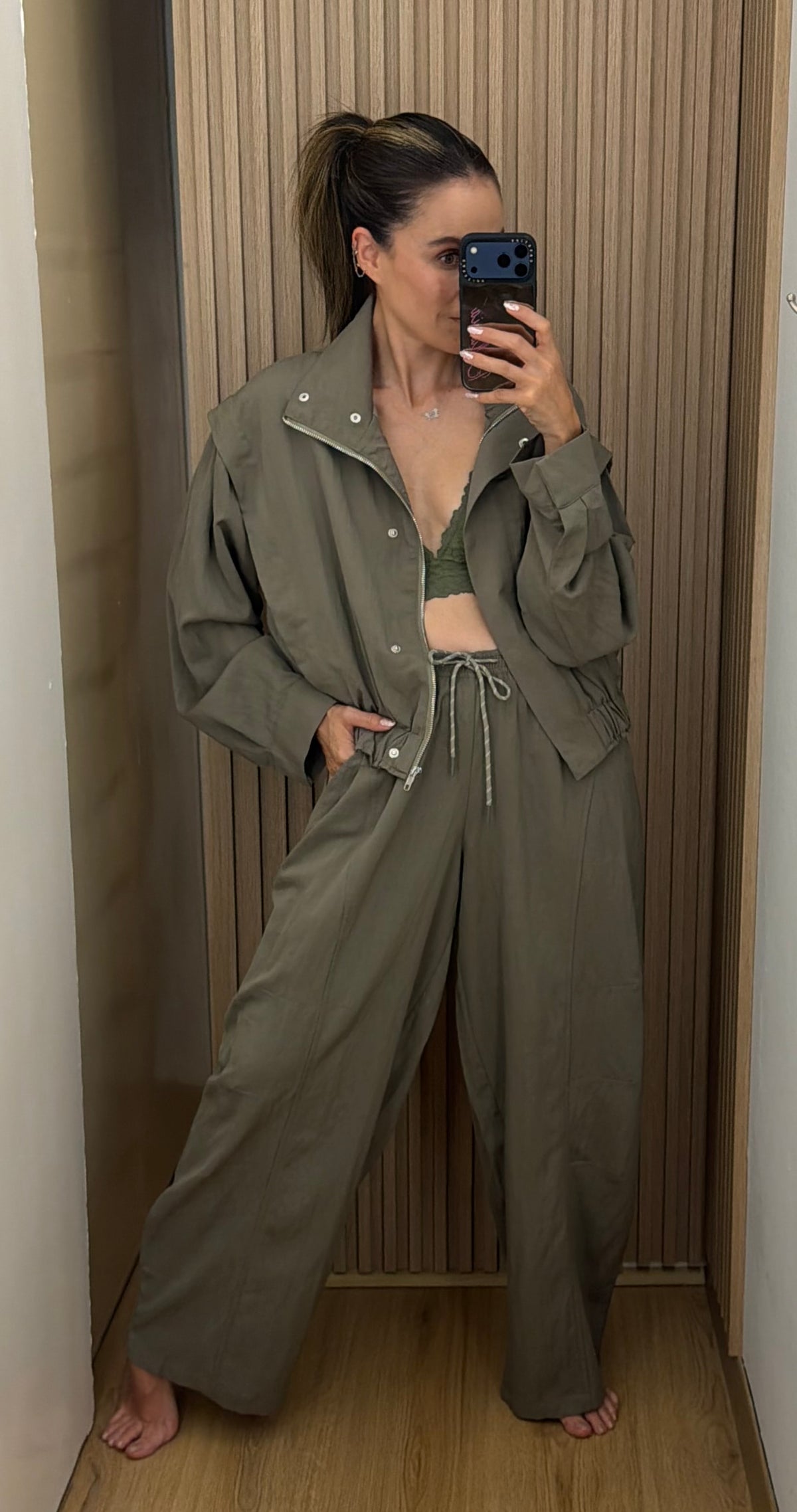 SET OLIVE GRAY PANTS