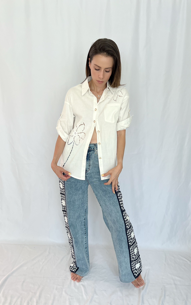 Camisa flor button