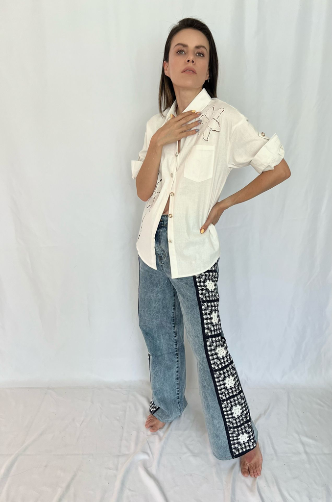 Camisa flor button