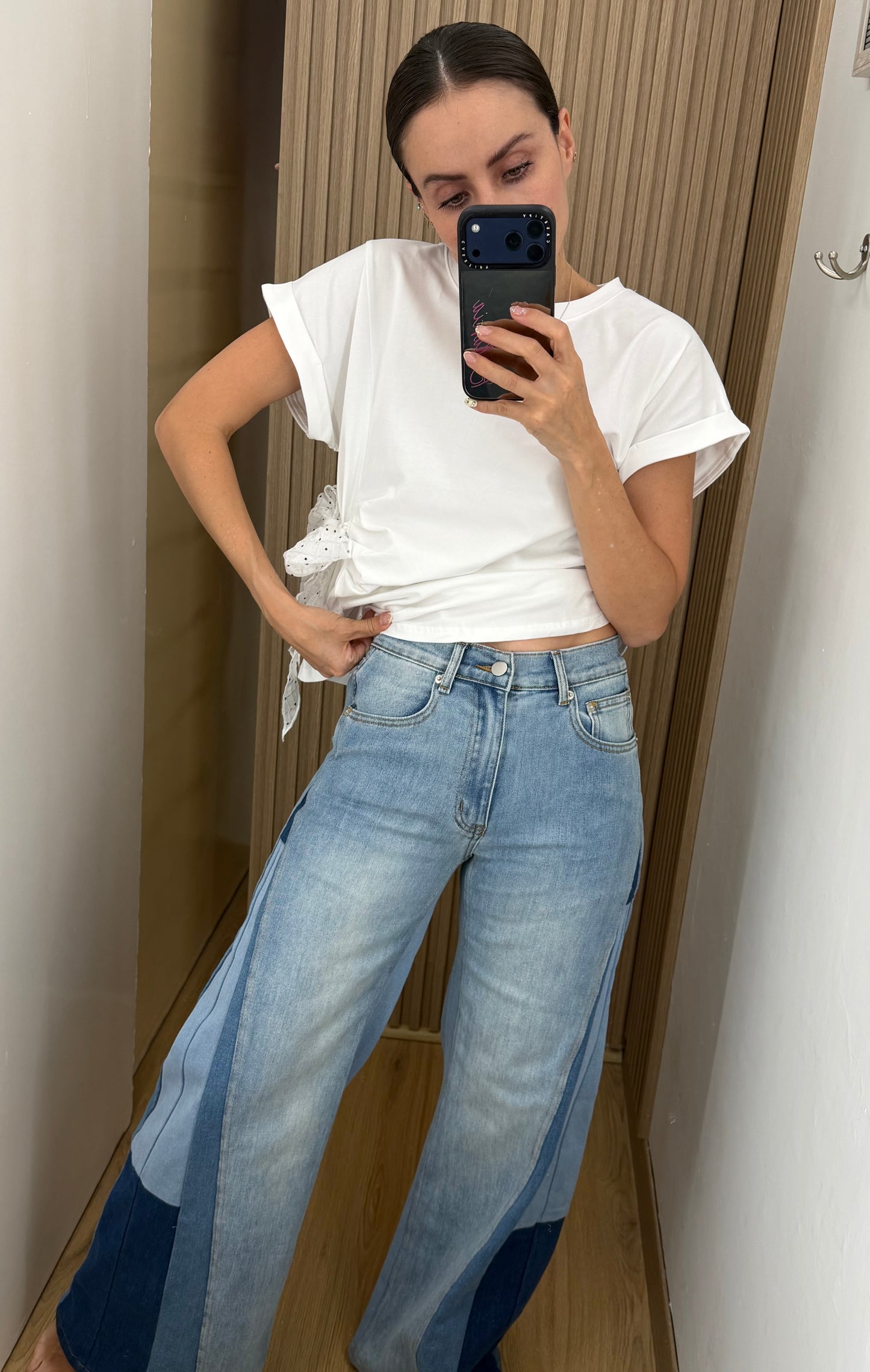 SET DENIM POLKA BOW