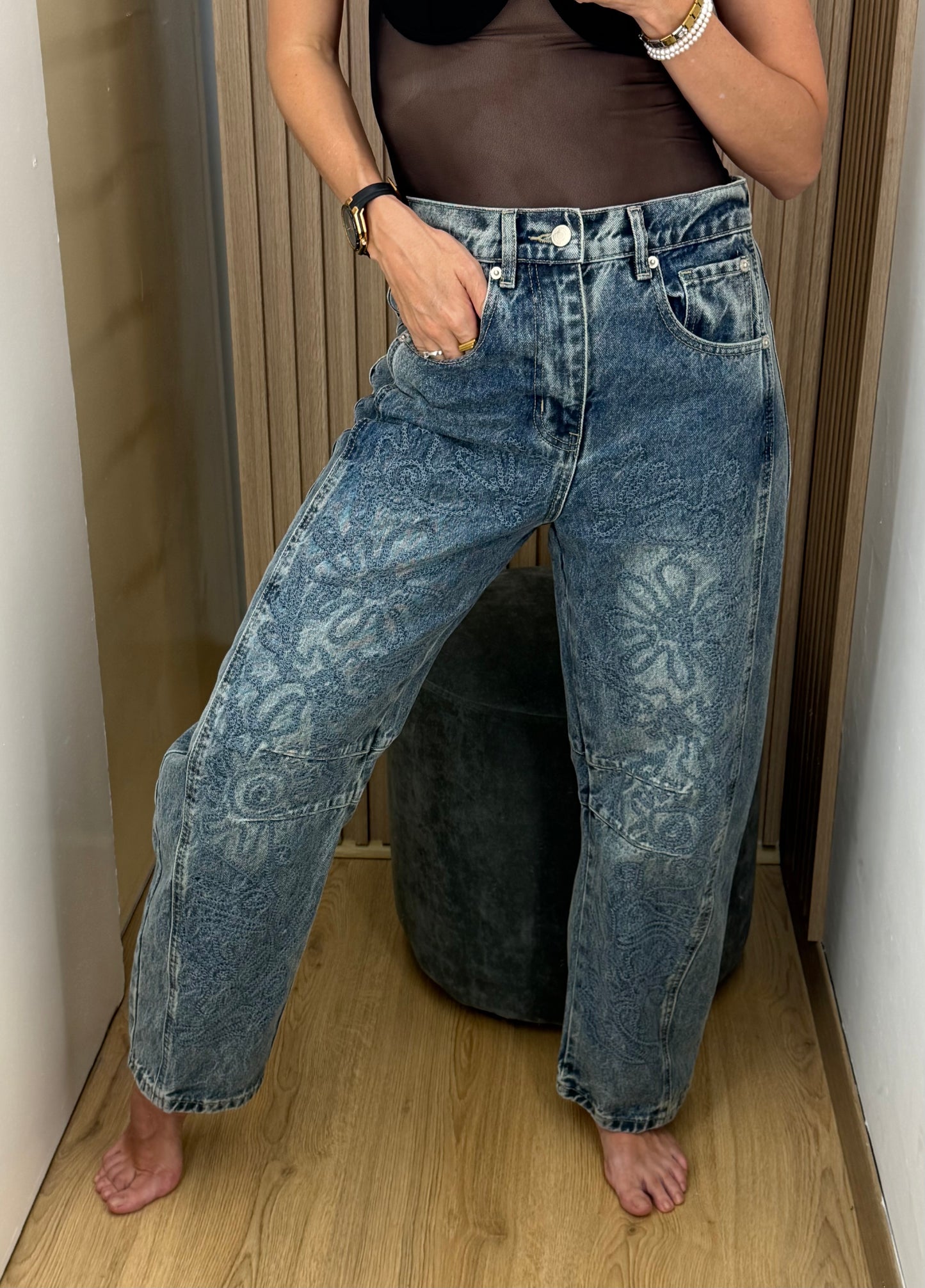 Pantalón Barrel Denim para Mujer | Bellania