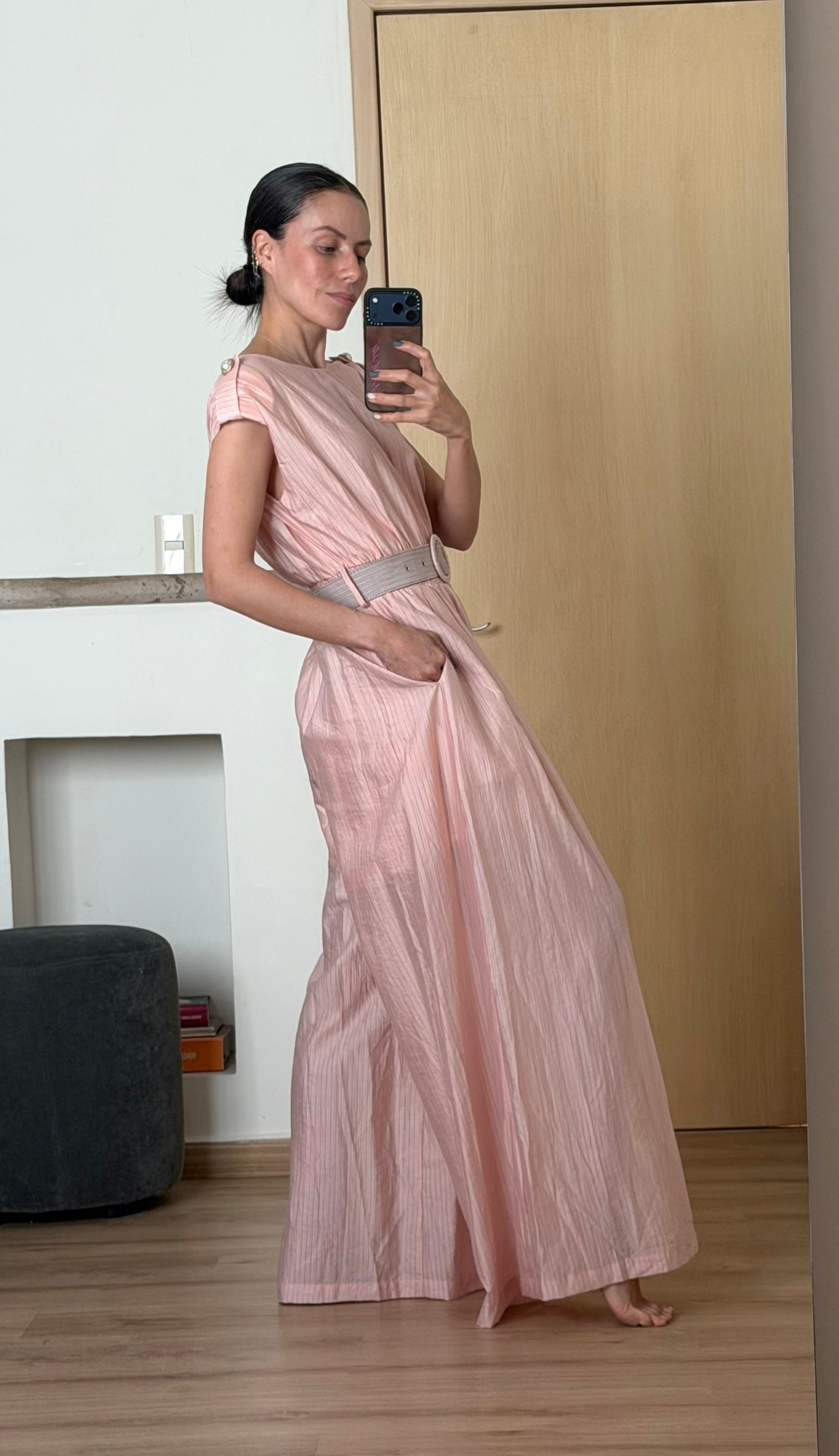 Jumpsuit pink waist