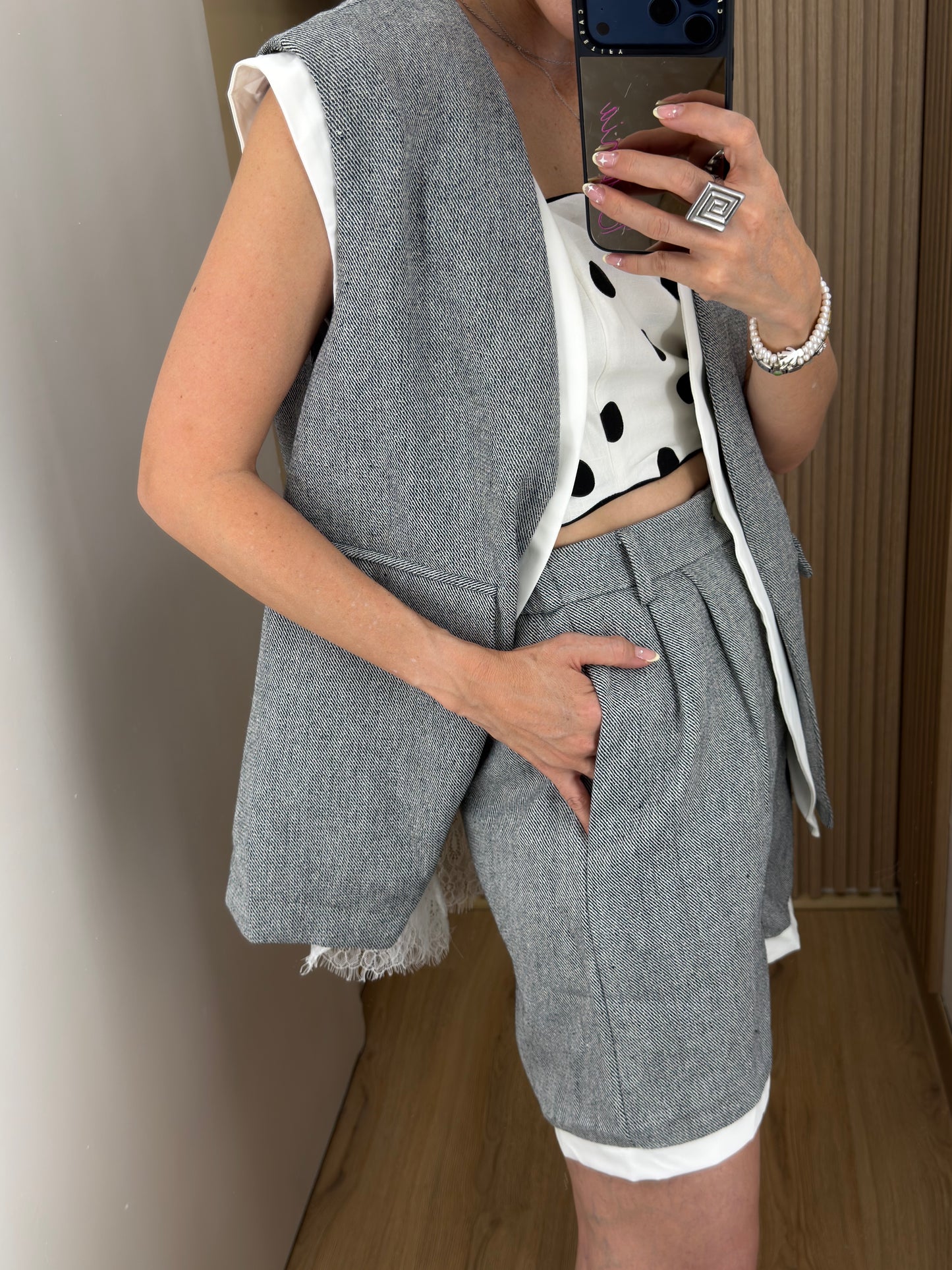 SET ENCAJE GRIS