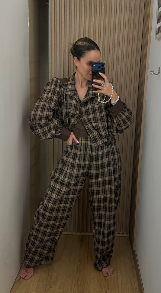 SET BROWN PLAID
