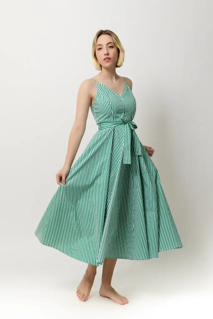Green rayas dress
