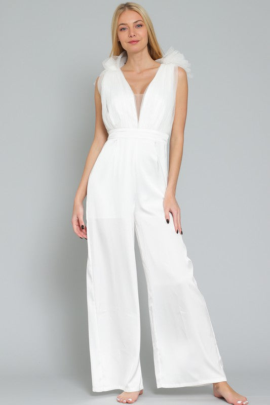 Jumpsuit blanco tul