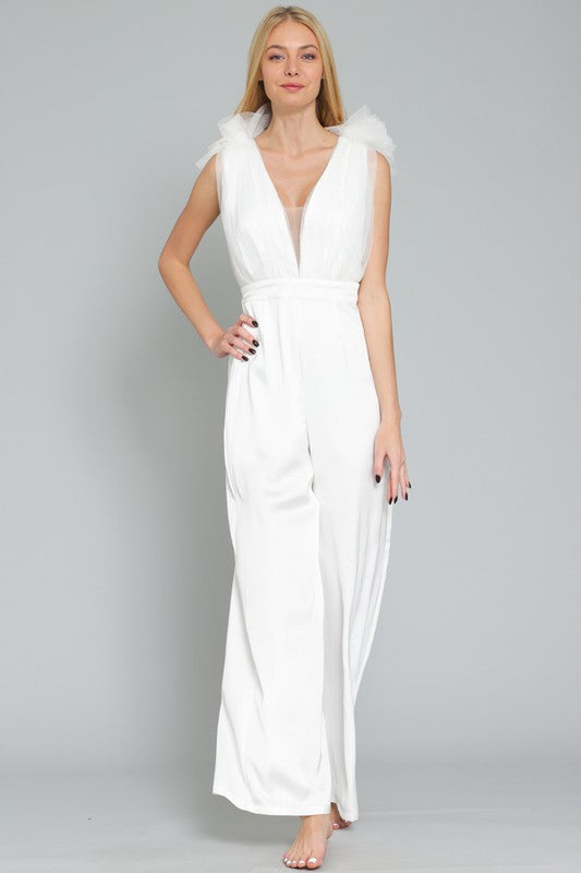 Jumpsuit blanco tul