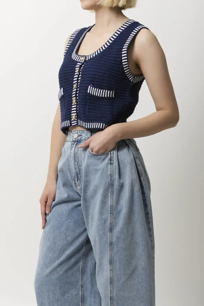 Knit crop vest