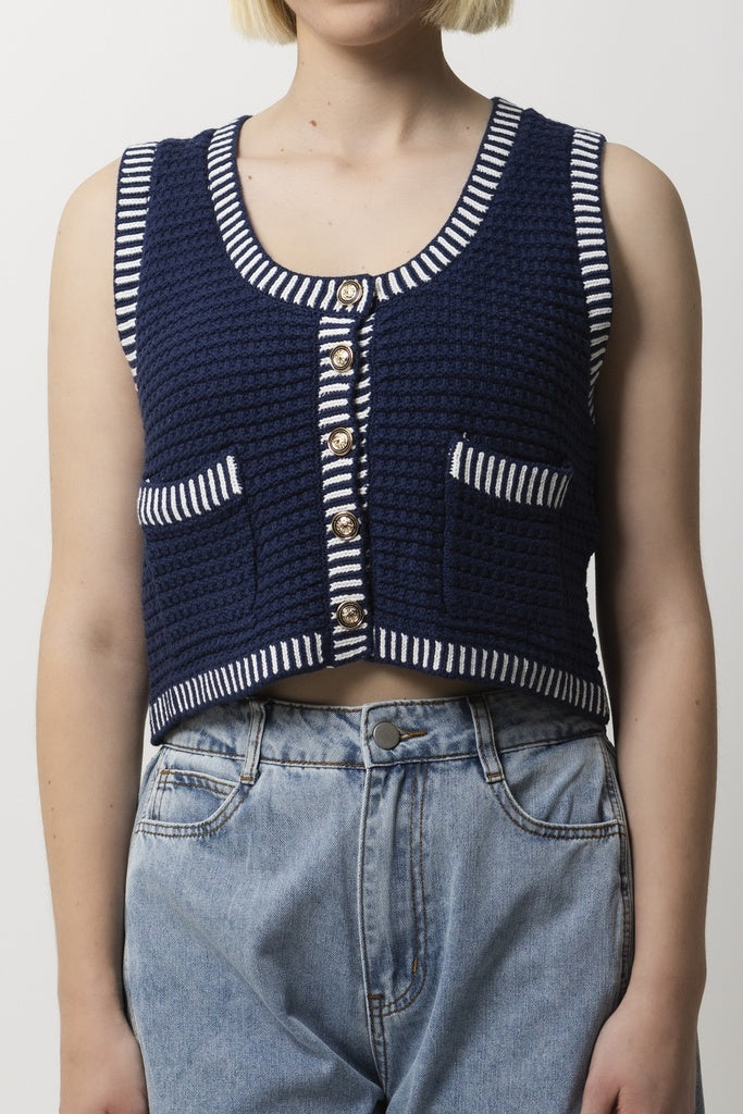 Knit crop vest