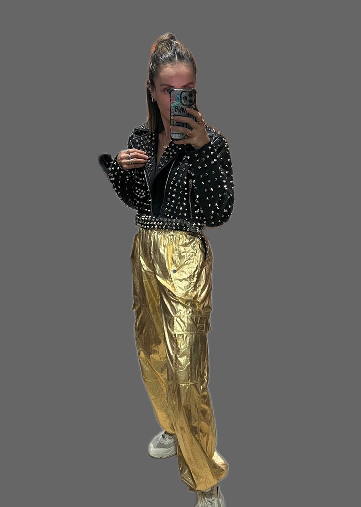 Pantalón cargo dorado