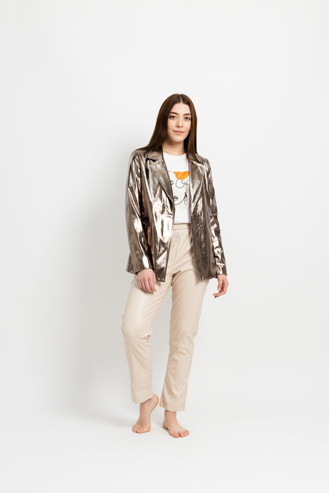 Pantalón piel khaki