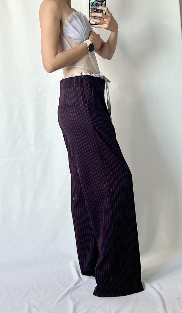 Pantalón rayas burgundy