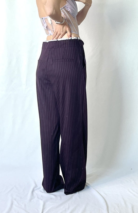 Pantalón rayas burgundy