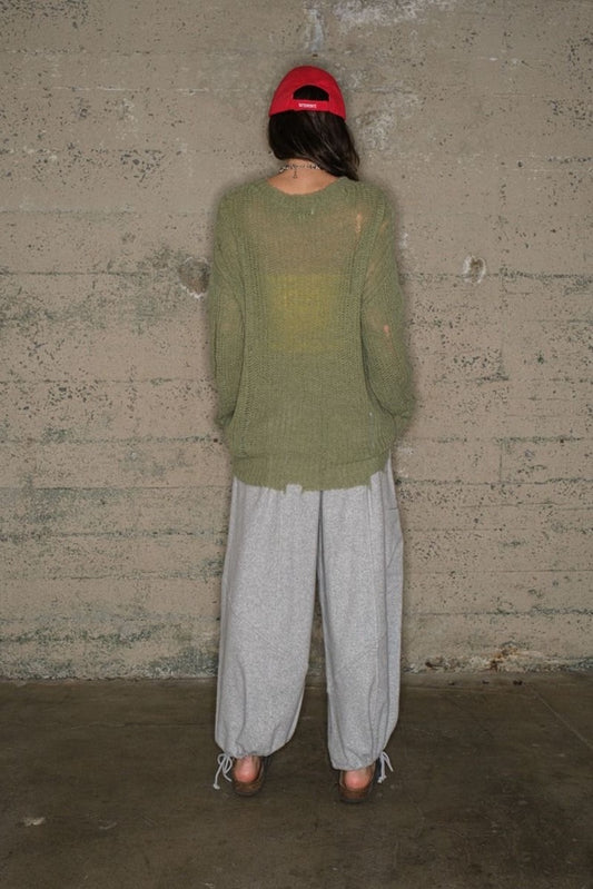 Suéter distressed verde