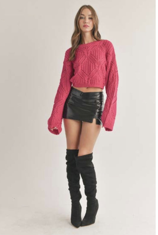 Suéter fuchsia ballon